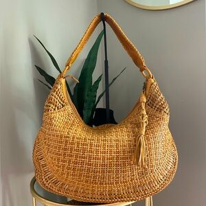 RARE Cole Haan Basket Weave Leather Hobo